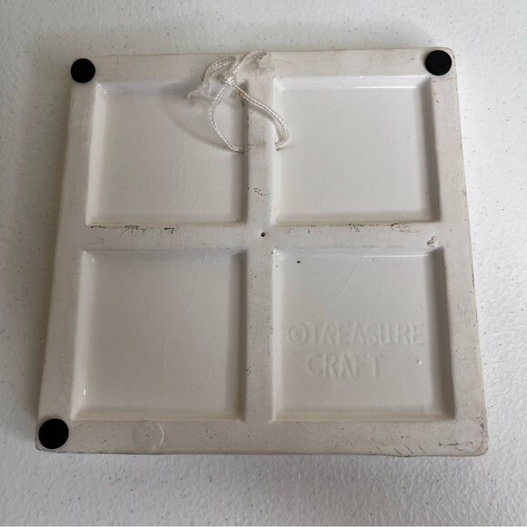 Vintage Treasure Craft Pink Green Floral Trivet Decor Wall Art Ceramic Tile - Picture 7 of 14